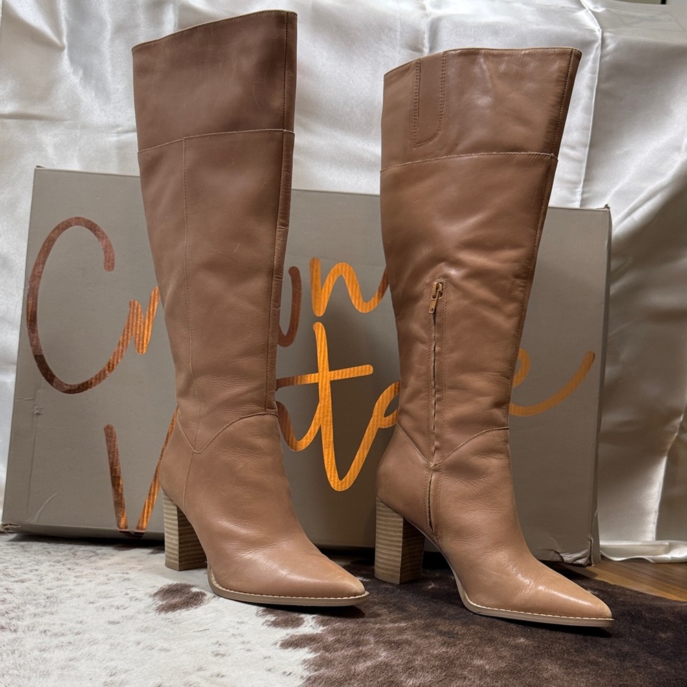 Crown Vintage Tan Heeled Boots